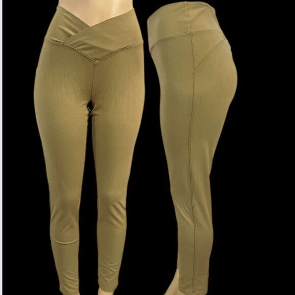 Victorias Secret Pink Active Cotton High Waist Full Length V Crossover leggings - Picture 1 of 4